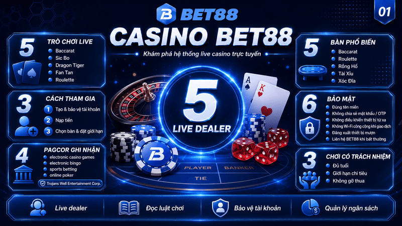 Casino BET88 – Khám Phá Hệ Thống Live Casino Trực Tuyến