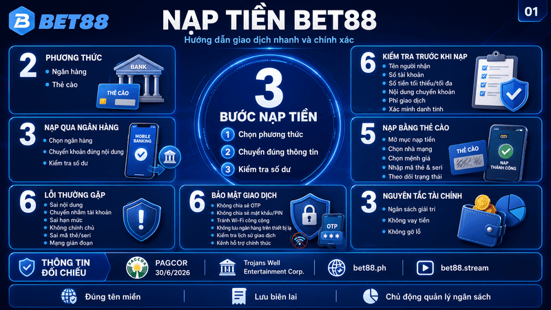 Nạp Tiền BET88 – Hướng Dẫn Giao Dịch Nhanh Và Chính Xác